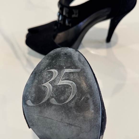 Pedro Garcia “Precious” Black Suede Open-Toe Heels – Size 5.5 US – Pre-Owned - Picture 9 of 16